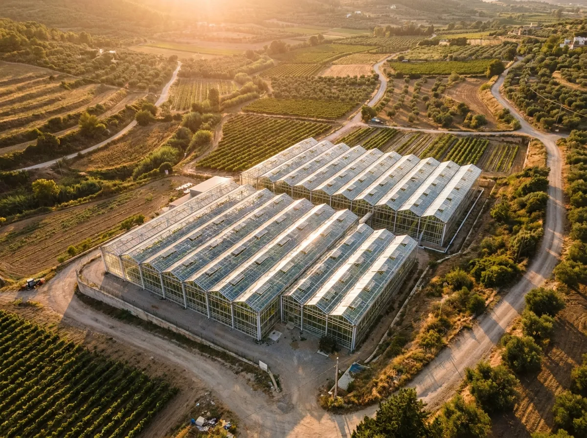 Crystal Tarım sera kompleksi havadan görünüm